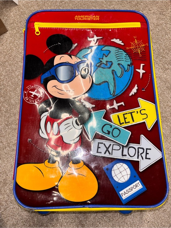 American Tourister Other - Vintage American Tourister Kids Mickey Mouse Red Travel Carry-On